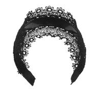 Hohopeti Diadema Ancha de Encaje Floral Negra para Mujer y Niña Banda Cabello Antideslizante Accesorio Suave y Versátil para Fiestas Uso Diario y Ocasiones Obsequios
