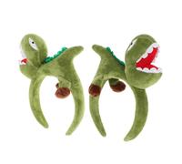 Hohopeti Diadema Dinosaurio Verde Grande para Fiesta Tocado de Pelo Divertido y Cómodo Accesorio de Disfraz Infantil y Adulto Diseño de Cabeza de Dinosaurio Cartoon
