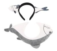 Hohopeti Diadema Divertida de Criatura Marina para Halloween y Disfraz, Set 2 Piezas (pez Grande y Pequeño), Accesorio Ligero y Reutilizable para Fiestas y Cosplay