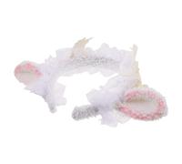 Hohopeti Diadema Lolita con Orejas de Cordero, Banda de Pelo de Encaje Blanca, Accesorio Ligero para Fiesta, Cosplay y Uso Diario, Decoración de Moda para Mujer, Tocado Dulce y Original