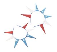 Hohopeti Diadema para Adulto 2 Piezas Estrellas y Purpurina Roja y Azul Accesorio Flexible para Fiesta Patriótica Carnaval y Día Independencia Tocado de Cabello Festivo