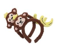 Hohopeti Diademas de Mono de Peluche Plátano 2 Piezas, Accesorios para Animales de Dibujos Animados, Diadema para Cosplay, Fiesta y Spa, Orejas Suaves y Ligeras para Disfraz
