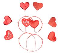Hohopeti Diademas de San Valentín 4 Piezas Forma de Corazón Rojo Accesorios Cabello para Adultos Diseño Tridimensional Ideales para Fiesta Cumpleaños y Regalos Románticos
