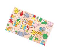 Hohopeti Dominó Educativo para Puzzle de Bloques con Animales Juguete Montessori de Interacción y Creatividad para Preescolares