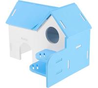 Hohopeti Escondite para Hámster con Escalera Casa Pequeña de PVC para Chinchillas y Roedores Villa Colorida para Jaulas Refugio Cómodo para Mascotas Pequeñas