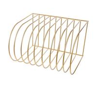 Hohopeti Estantería de Escritorio Metálica Grande Dorada, Organizador Semicircular de Hierro para Libros y Oficina, Estante Vertical Multifuncional para Dormitorio y Espacio de Trabajo