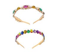 Hohopeti Estilo Barroco Elegante Gemas de Imitación Vintage de Aleación 2 Diademas Fáciles de Poner y Usar para Mujer en Decoración Diaria