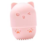 Hohopeti Estuche para Esponjas de Maquillaje Pequeño Soporte de Silicona con Ventilación para Guardar y Secar Puff Cosmético Viaje y Hogar Rosa
