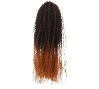 Hohopeti Extensiones de Pelo para Trenzas Afro Rizado Ondulado Fibra Sintética Brasileña Alta Temperatura Micro Crochet para Festivales Africanos