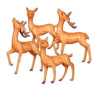 Hohopeti Figuras de Ciervos en Miniatura 4 Piezas PVC Diseño Realista y Color Diverso Decoración para Pastel Jardín y Casa de Muñecas Colección de Animales del Bosque Juguete para