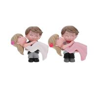 Hohopeti Figuras de Decorativas para Tartas 2 Pares DIY Obsequio Diseño Princesa Abrazando en Colores - y - Adornos para Pastel Cumpleaños y Decoración Festiva