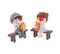 Hohopeti Figuritas Sentada Microescultura Decoración Romántica DIY Adorno Escritorio Hogar Compacto