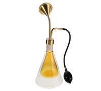 Hohopeti Frasco de Muestreo de Aromas Bomba Manual Difusor de Aromaterapia de Vidrio de Doble Pared y Latón Botella para Aceites Esenciales y Spa Portátil para Prueba y Exhibición de