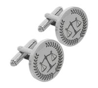 Hohopeti Gemelos de Acero Inoxidable para Hombre, Diseño Clásico de Escala de Justicia Libra, 1 Par, Accesorios de Negocio Ideales para Trajes y Uniformes Profesionales