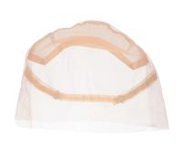 Hohopeti Gorra de Malla Beige para Peluca Encaje Frontal, Correa Ajustable y Tejido Elástico para Cabello, Cómoda para Uso Femenino