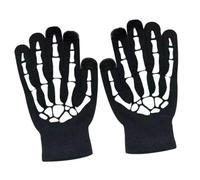 Hohopeti Guantes de Ciclismo Fluorescentes Diseño de Esqueleto Talla Única Tejidos Acrílicos Cálidos Guantes de Dedos Completos Antideslizantes para Actividades al Aire Libre como