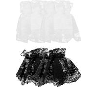 Hohopeti Guantes de Encaje Cortos 2 Pares, Mangas de Encaje para Manos, Accesorios Lolita para Mujer, Vestido de Boda y Fiesta, Negro Color Aleatorio