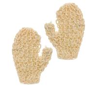Hohopeti Guantes Exfoliantes de Baño de Sisal Natural, Manopla Tejida a Mano para Limpieza Profunda, Guante Exfoliante de Piel para Ducha y Spa, 1 Par, Uso Doméstico y Viaje