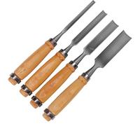 Hohopeti Herramientas de Tallado de Madera Juego de 4 Cinceles Semicirculares de Acero Mango de Madera Sólida para Escultura y Talleres de Carpintería