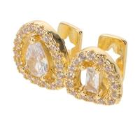 Hohopeti Hip Hop Teeth Grill Metal Doble Hueco con Circonitas Joyas Desmontables para Cosplay Accesorios de Rapero para Fiesta y Disfraz