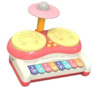 Hohopeti Instrumento Musical Multifunción para Sensorial Rosa para Niña Juguete Educativo de Percusión y Piano Entrenamiento Divertido para Desarrollo Rítmico sin Batería para