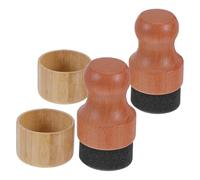 Hohopeti Juego de 2 Aplicadores de Esponja para Pintar Mango de Bambú Antideslizante Esponjas Suaves 5X5 CM Tapa de Bambú para Acuarela Manualidades Reparación de Zapatos y Pintura de