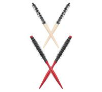 Hohopeti Juego de 4 Cepillos Rizadores para Peinar Cabello Rizado Mango de Madera y Aluminio Set Portátil para Flequillo Cepillos Redondos para Estilizado Profesional y Uso Diario