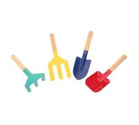 Hohopeti Juego de Herramientas de Jardinería Infantil de Hierro y Madera Pala Pequeña y Rastrillo para Exploración al Aire Libre y Plantación Fácil en Jardines