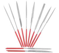 Hohopeti Juego de Limas de Diamante Mini 3x140mm, 10 Piezas Mixtas, Limas Redondas para Metal, Vidrio y Joyería, Herramientas de Joyero Portátiles para Manualidades y Bricolaje de