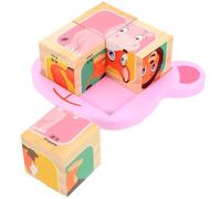 Hohopeti Juego de Rompecabezas de Bloques de Madera para Cubo de Madera Motivos de Animales del Bosque Juguete Educativo para Desarrollar Motricidad Fina y Cognición Infantil 1 Pieza