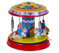 Hohopeti Juguete de Carrusel de Hojalata con Cuerda Reloj de Giratorio Vintage Decoración Divertida para Hogar