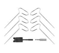 Hohopeti Kit de Anclaje para Tienda de Pesca Hielo con Adaptador para Taladro Estacas Metálicas para Campaña y Clavos para Sujeción Segura Actividades al Aire