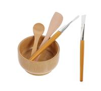 Hohopeti Kit de Mascarilla Facial de Madera con Cuenco de Pinceles Suaves Espátula y Varilla Mezcladora para Aplicación y Mezcla de Mascarillas DIY Casa o Salón