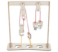 Hohopeti Kit de Modelo de Polea de Madera para Educación Científica, Juego Didáctico de Bloques y Soportes de Poleas, Herramientas Experimentales Científicas para Experimentos Escolares