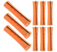 Hohopeti Kit de Permanente para Cabello Rizado 30 Rulos de Plástico Naranja, Fácil Operación para Uso en Salón Casa, Herramienta para Crear Ondas Elegantes