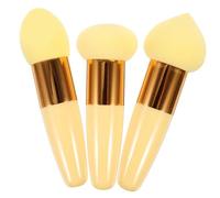 Hohopeti Lápices de Maquillaje Esponjas de Látex Amarillas Set de 3 de Belleza Cómodos y Prácticos para Proceso de Maquillaje Creativo