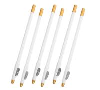 Hohopeti Lápiz Delineador Multifuncional con Sacapuntas Integrado 6 Unidades Lápiz de Cejas Fino de Madera Blanco Resistente al Agua para Cejas Ojos y Modelado de Barba Adecuado para