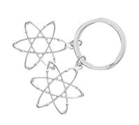 Hohopeti llavero de físico, llavero con símbolo de química, 2 piezas, metal, plata, diseño único, para llaves de casa y bolso, regalo para estudiantes y investigadores