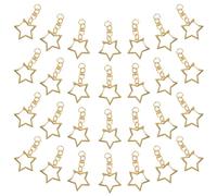 Hohopeti Llavero de Metal en Forma de Estrella de 5 Puntas Cierre Giratorio y Gancho a Presión Color Dorado Paquete de 60 Piezas para Manualidades DIY y Fabricación de Joyas