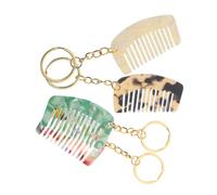 Hohopeti Llavero Peine de Dientes Anchos 4 Piezas Pequeño para Cabello Mojado Diseño Estampado y Uso en Cumpleaños o Eventos