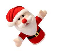 Hohopeti Marioneta de Dedo de Papá Noel Peluche Navidad 1 Pieza Muñeco de Mano de Dibujos Animados para Juego Interactivo Familiar en Hogar y Escuela
