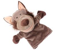 Hohopeti Marioneta de Mano de Animal Canino Gris de Peluche Boca Móvil, Juguete Interactivo para Contar Historias, Tamaño Adaptable Adultos, Adecuado para Juegos de rol y Desarrollo