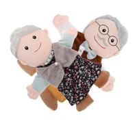Hohopeti Marionetas de Mano para 2 Piezas, Títeres de Figura Realistas de Peluche, Personajes Familiares (Abuelo y Abuela Completos), Juguetes Creativos para Juegos de rol y Educación