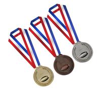 Hohopeti Medallas de Rugby para Premios Infantiles 3 Piezas Cinta Colgante en Colores Oro, Plata y Bronce, Accesorio Deportivo para Competiciones Escolares y Eventos Deportivos