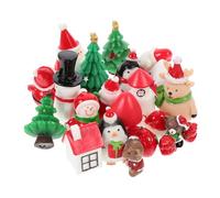Hohopeti Mini Adornos Navideños de Resina para Casas de Muñecas Set de 22 Piezas Figuras de Micropaisajes para Decoración DIY Accesorios para Mini Mundos y Macetas de Navidad