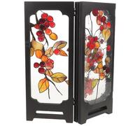 Hohopeti Mini Biombo Decorativo Biombo Divisor de Mesa para Escritorio Estudio Casa de Muñecas Decoración Asiática Tradicional de Arte Chino