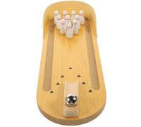Hohopeti Mini Bowling de Madera Interactivo para Escritorio Juguete Educativo para Personas Mayores y Actividad para Prevención de y Entretenimiento Familiar