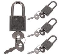 Hohopeti Mini Candados de Metal para Cofre del Tesoro, 4 Piezas con Llave, Color Cobre Oscuro, Cerraduras Pequeñas para Juguetes Infantiles, Mini Cerradura de Diario y Caja del Tesoro,