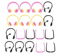 Hohopeti Mini Gafas de Sol Negras y Rosas para Muñecas, Auriculares Decorativos en Plástico de Colores Variados, Accesorios para Disfraces y Decoración de Casas de Muñecas, 18 Piezas