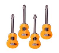 Hohopeti Modelo de Guitarra Clásica Miniatura de Madera 4 Piezas para Decoración de Casas de Muñecas, Accesorios Creativos para Fotografía y Suministros de Instrumentación Musical Pequeña